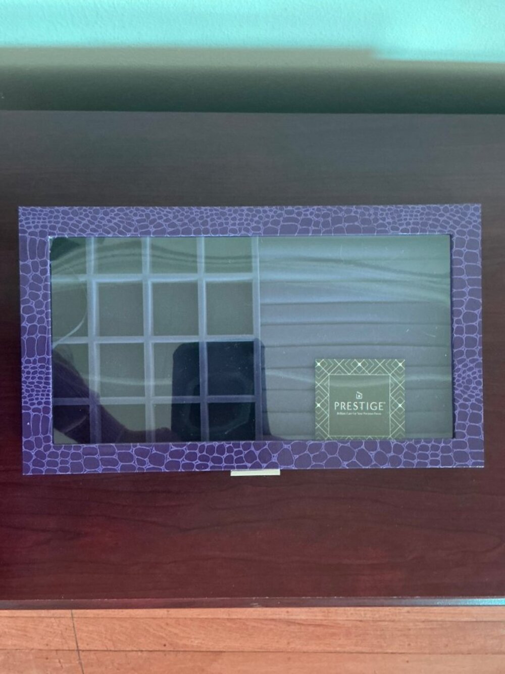 NEW 2-pc HSN Prestige Colleen Lopez Anti-Tarnish Purple Croco Jewelry Trays - Picture 5 of 10
